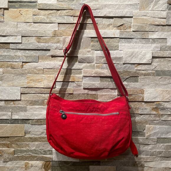 Kipling Red Nina Crossbody | Y2K Vintage Nylon Bag, Original Monkey Charm - Picture 2 of 14